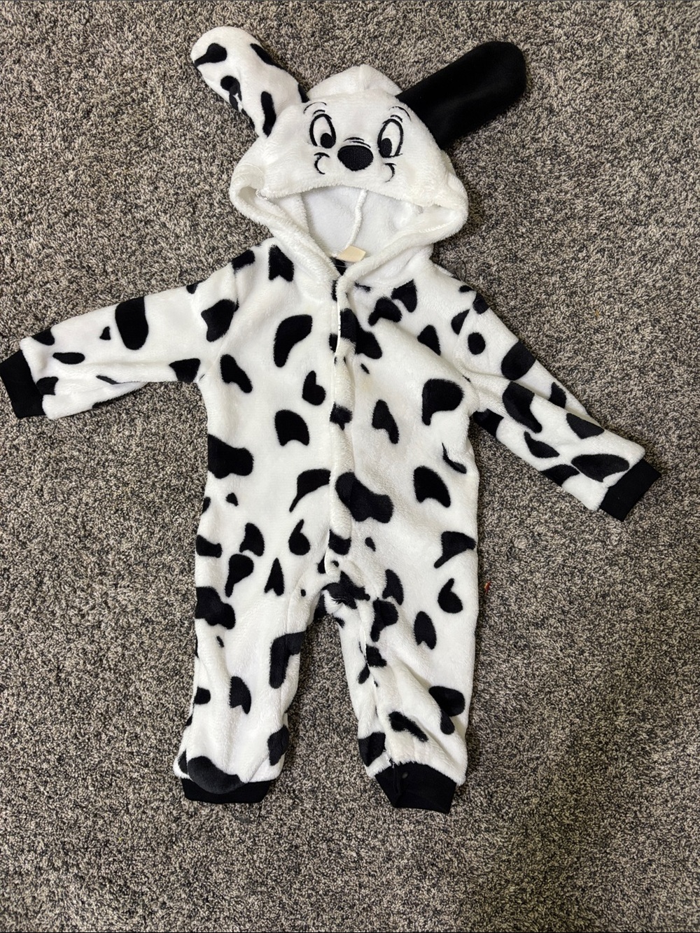 Amazon Dalmatian Hooded Fleece One-Piece - White & Black